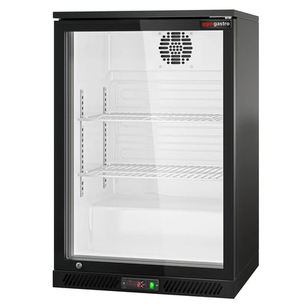 GGM Gastro Commercial Back Bar Cooler - 600mm - 126L - with 1 glass hinged door - Black