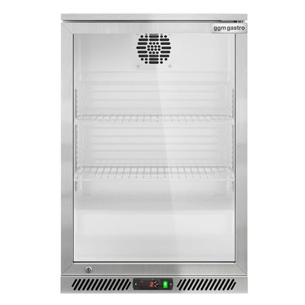 GGM Gastro Commercial Back Bar Cooler - 600mm - 130L - with 1 glass hinged door - Stainless steel