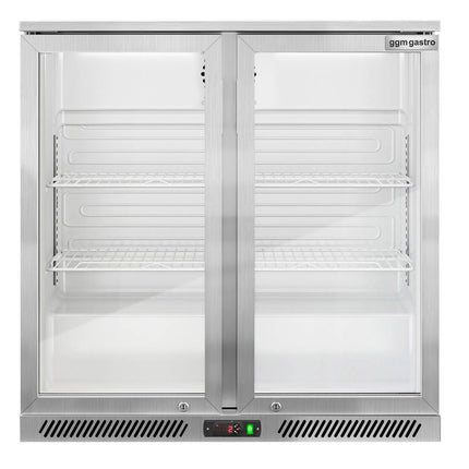 GGM Gastro Commercial Back Bar Cooler - 900mm - 220L - with 2 glass hinged doors - Stainless steel