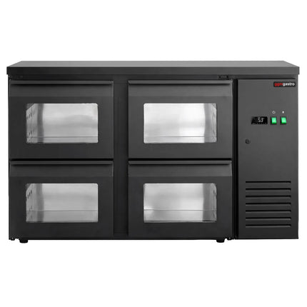 GGM Gastro Commercial Back Bar Cooler ECO – 1460 mm – with 4 Glass Drawers – with RGB LED Lighting