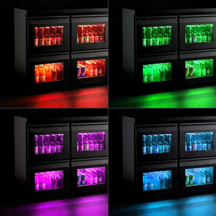 GGM Gastro Commercial Back Bar Cooler ECO – 1460 mm – with 4 Glass Drawers – with RGB LED Lighting