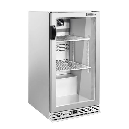 GGM Gastro Commercial Back Bar Cooler PREMIUM PLUS - 600mm - 140L - with 1 glass hinged door - Stainless steel