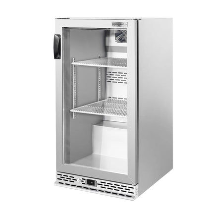 GGM Gastro Commercial Back Bar Cooler PREMIUM PLUS - 600mm - 140L - with 1 glass hinged door - Stainless steel