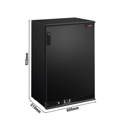 GGM Gastro Commercial Back Bar Cooler PREMIUM PLUS - 600mm - 140L - with 1 solid door - Black