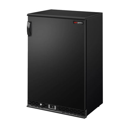 GGM Gastro Commercial Back Bar Cooler PREMIUM PLUS - 600mm - 140L - with 1 solid door - Black