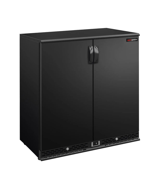 GGM Gastro Commercial Back Bar Cooler PREMIUM PLUS - 900mm - 220L - with 2 solid doors - Black