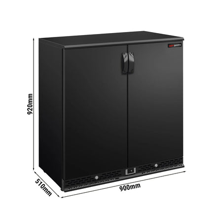 GGM Gastro Commercial Back Bar Cooler PREMIUM PLUS - 900mm - 220L - with 2 solid doors - Black