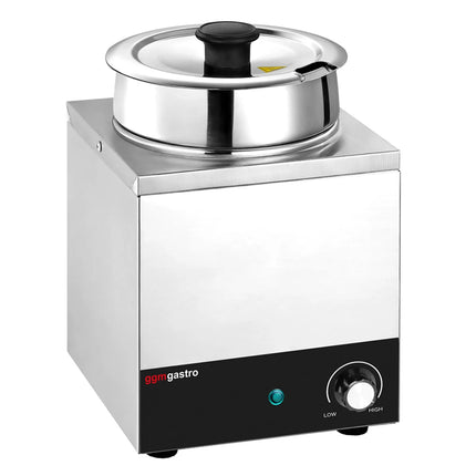 GGM Gastro Commercial Bain Marie Soup & Sauce Warmer - Wet Heat - 3,5L - 200W - 1 Round Pot with 3,5L