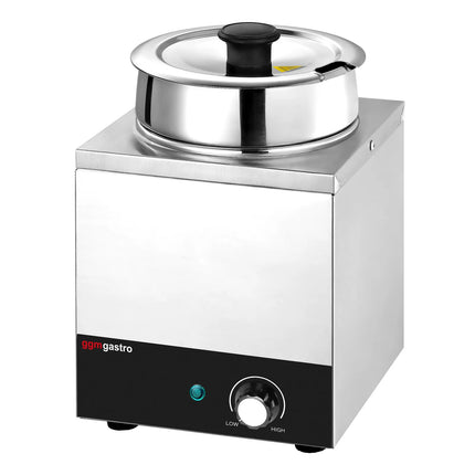 GGM Gastro Commercial Bain Marie Soup & Sauce Warmer - Wet Heat - 3,5L - 200W - 1 Round Pot with 3,5L