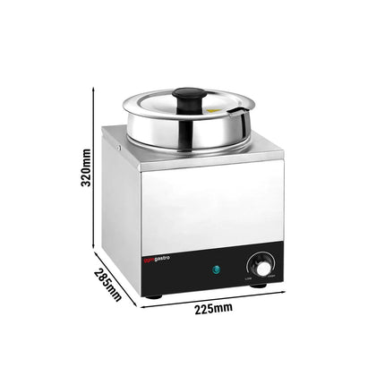 GGM Gastro Commercial Bain Marie Soup & Sauce Warmer - Wet Heat - 6,5L - 200W - 1 Round Pot with 6,5L