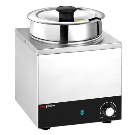 GGM Gastro Commercial Bain Marie Soup & Sauce Warmer - Wet Heat - 6,5L - 200W - 1 Round Pot with 6,5L