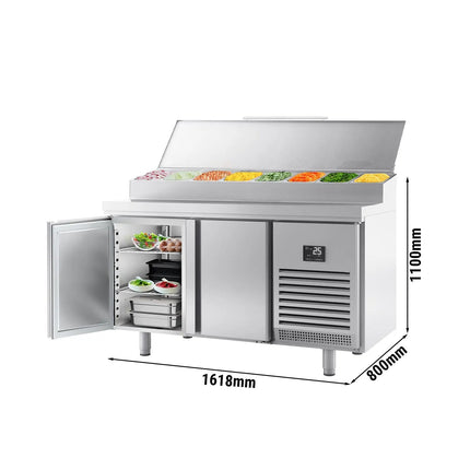 GGM Gastro Commercial Bakery Counter Fridge - 1618x800mm - 2 Doors - EN 600x400 - for 9x GN 1/4