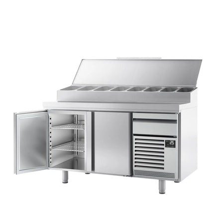 GGM Gastro Commercial Bakery Counter Fridge - 1618x800mm - with 2 Doors & 1 Drawer - EN 600x400 - for 9x GN 1/3