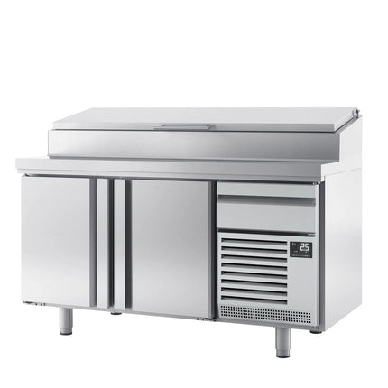 GGM Gastro Commercial Bakery Counter Fridge - 1618x800mm - with 2 Doors & 1 Drawer - EN 600x400 - for 9x GN 1/3