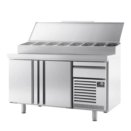 GGM Gastro Commercial Bakery Counter Fridge - 1618x800mm - with 2 Doors & 1 Drawer - EN 600x400 - for 9x GN 1/3