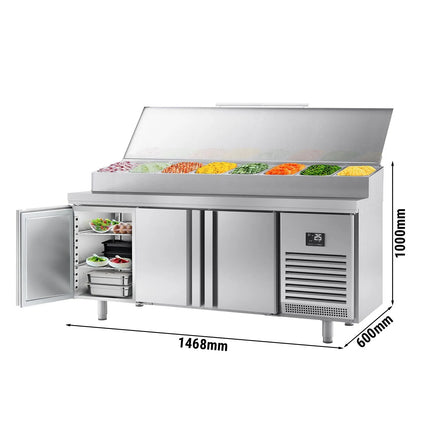 GGM Gastro Commercial Bakery Counter Fridge - 2185x800mm - 3 Doors - EN 600x400 - topper for 13x GN 1/4