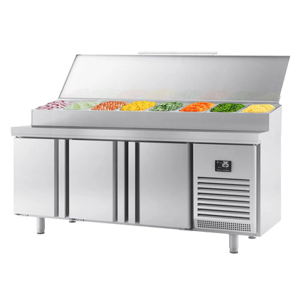 GGM Gastro Commercial Bakery Counter Fridge - 2185x800mm - 3 Doors - EN 600x400 - topper for 13x GN 1/4