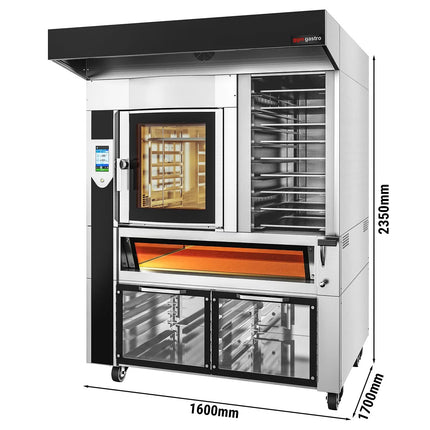 GGM Gastro Commercial Bakery-Electric Combi Oven - Touchscreen Controls - 6x 600x400mm (EN 60x40) - with Prover Cabinet - incl. Rack for Proofing Cabinet - 12x EN 60x40