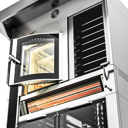 GGM Gastro Commercial Bakery-Electric Combi Oven - Touchscreen Controls - 6x 600x400mm (EN 60x40) - with Prover Cabinet - incl. Rack for Proofing Cabinet - 12x EN 60x40