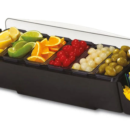 GGM Gastro Commercial Bar Condiment Holder - 6 small compartments - 3.3L - with lid