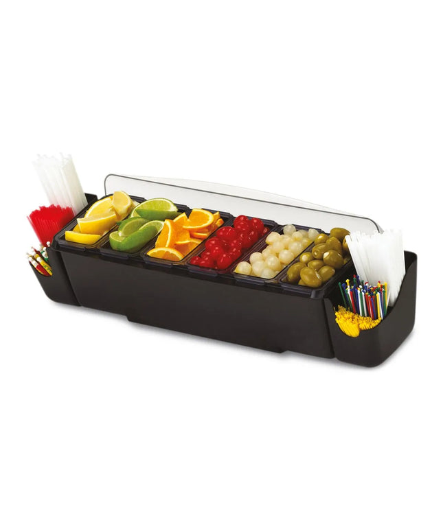 GGM Gastro Commercial Bar Condiment Holder - 6 small compartments - 3.3L - with lid