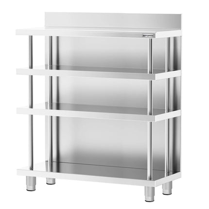 GGM Gastro Commercial Bar Work-Table - Stainless Steel - 1000x400mm - with 4 shelves