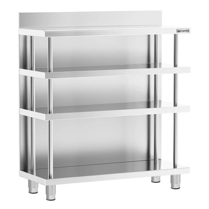 GGM Gastro Commercial Bar Work-Table - Stainless Steel - 1000x600mm - with 4 shelves