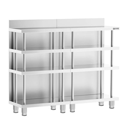 GGM Gastro Commercial Bar Work-Table - Stainless Steel - 1200x400mm - with 4 shelves