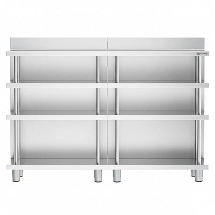 GGM Gastro Commercial Bar Work-Table - Stainless Steel - 1600x400mm - with 4 shelves