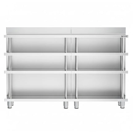 GGM Gastro Commercial Bar Work-Table - Stainless Steel - 1800x600mm - with 4 shelves