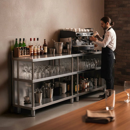 GGM Gastro Commercial Bar Work-Table - Stainless Steel - 2000x400mm