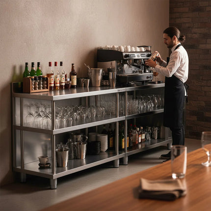 GGM Gastro Commercial Bar Work-Table - Stainless Steel - 2000x600mm
