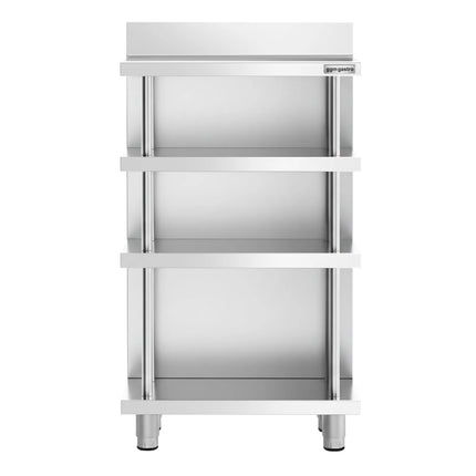 GGM Gastro Commercial Bar Work-Table - Stainless Steel - 600x400mm - with 4 shelves
