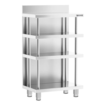 GGM Gastro Commercial Bar Work-Table - Stainless Steel - 600x600mm - with 4 shelves