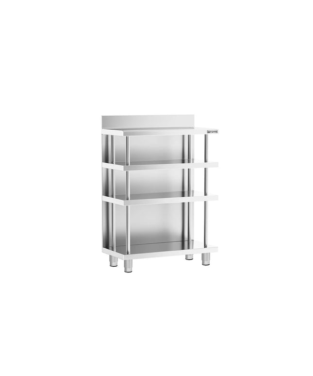 GGM Gastro Commercial Bar Work-Table - Stainless Steel - 800x600mm - with 4 shelves