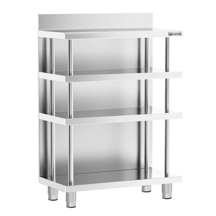 GGM Gastro Commercial Bar Work-Table - Stainless Steel - 800x600mm - with 4 shelves