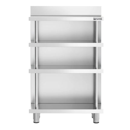 GGM Gastro Commercial Bar Work-Table - Stainless Steel - 800x600mm - with 4 shelves