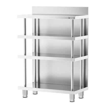GGM Gastro Commercial Bar Work-Table - Stainless Steel - 800x600mm - with 4 shelves
