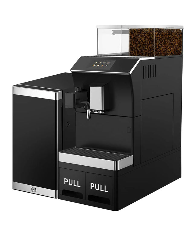 GGM Gastro Commercial Bean to Cup Coffee Machine - 16 Drink Options - 12.7 cm Touchscreen - incl. Milk Fridge