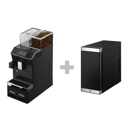 GGM Gastro Commercial Bean to Cup Coffee Machine - 16 Drink Options - 12.7 cm Touchscreen - incl. Milk Fridge