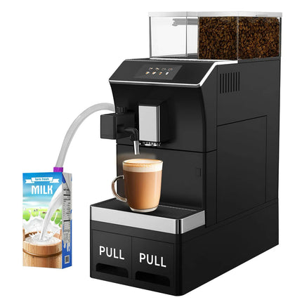 GGM Gastro Commercial Bean to Cup Coffee Machine - 16 Drink Options - 12.7 cm Touchscreen - incl. Milk Fridge