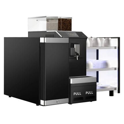 GGM Gastro Commercial Bean to Cup Coffee Machine - 16 Drink Options - 12.7 cm Touchscreen - incl. Cup Warmer & Milk Fridge