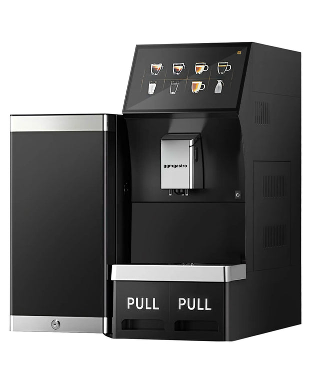 GGM Gastro Commercial Bean to Cup Coffee Machine - 16 Drink Options - 25.4 cm Touchscreen - incl. Milk Cooler