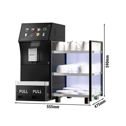 GGM Gastro Commercial Bean to Cup Coffee Machine - 16 Drink Options - 25.4 cm Touchscreen - incl. Cup Warmer