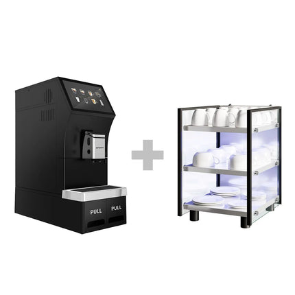 GGM Gastro Commercial Bean to Cup Coffee Machine - 16 Drink Options - 25.4 cm Touchscreen - incl. Cup Warmer