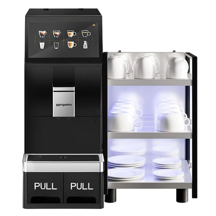 GGM Gastro Commercial Bean to Cup Coffee Machine - 16 Drink Options - 25.4 cm Touchscreen - incl. Cup Warmer