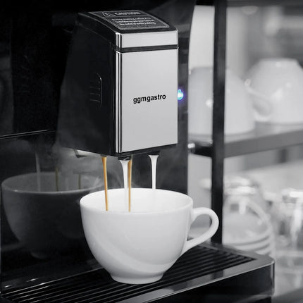 GGM Gastro Commercial Bean to Cup Coffee Machine - 16 Drink Options - 25.4 cm Touchscreen - incl. Cup Warmer & Milk Fridge
