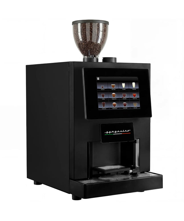 GGM Gastro Commercial Bean to Cup Coffee Machine - 30 Drink Options - 25.4 cm Touchscreen - 1 Bean Hopper & 2 Instant Canisters - incl. Fresh Milk System