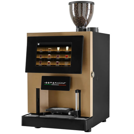 GGM Gastro Commercial Bean to Cup Coffee Machine - 30 Drink Options - 25.4 cm Touchscreen - 1 Bean Hopper & 2 Instant Canisters - incl. Fresh Milk System