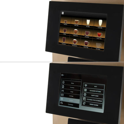 GGM Gastro Commercial Bean to Cup Coffee Machine - 30 Drink Options - 25.4 cm Touchscreen - 1 Bean Hopper & 2 Instant Canisters - incl. Fresh Milk System